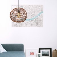 Globo Senni pendant light, brown, Ø 39 cm