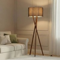 Lucande golvlampa Auriane, stativ, svart, tyg, 160 cm