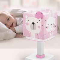 Lampa stołowa dla dzieci Baby Jungle, różowa, G4, szerokość 14 cm