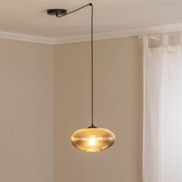 EMIBIG LIGHTING Hänglampa Origo, Ø 30 cm, rökgrå/svart, decentraliserad
