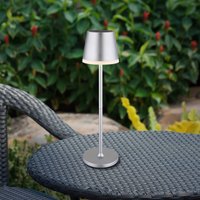 Globo LED-solcellslampa, metall, silverfärgad, höjd 41 cm, IP44