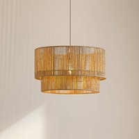 Lindby Anuva pendant light, Ø 45 cm, beige, paper, E27