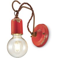 Ferroluce C665 vägglampa i vintagestil, röd