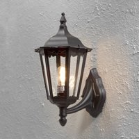 Konstsmide Firenze utomhusvägglampa, svart, topputtag, 48 cm