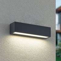 Arcchio LED-vägglampa Lengo, 25 cm, antracit, nedåtriktad, CCT