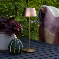 Konstsmide Eze LED rechargeable table lamp, matt copper, 32 cm, IP54, USB