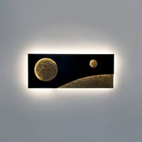 Holländer LED-vägglampa Universo Spettro, svart/guld