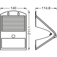 Applique murale LED OSRAM ENDURA FLOOD BUTTERFLY, 4 W Capteur