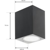 Prios vägglampa för utomhusbruk Tetje, svart, vinklad, 10 cm