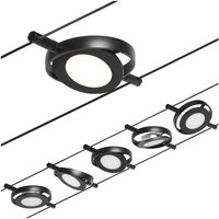 Paulmann Wire RoundMac LED cable lighting system, 5-bulb, black