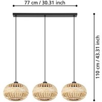 EGLO Amsfield 1 hänglampa, 3 lampor, långsträckt