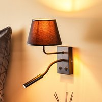 Luminex Vägglampa Soho, konisk, läslampa svart/guld