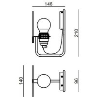 Stilnovo Bugia LED-vägglampa, 1 lampa röd
