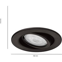 Philips Luminaire encastrable extérieur Fresco, noir, acier inoxydable, GU10