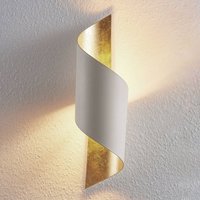 Lindby vägglampa Vanni, vit/guld, metall, höjd 52cm
