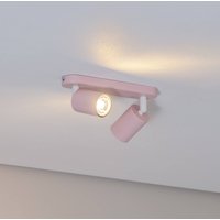 TK Lighting Livia ceiling spotlight, pink, 35 cm, 2-bulb, metal, GU10
