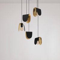 EGLO Stars of Light Serenara hanging light, 5-bulb, black/gold