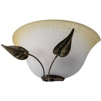 ONLI Applique murale Mira, crème/bronze, verre, 30 cm de large, E27