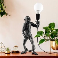 Opviq Bordslampa Singe, svart, polyester, höjd 46 cm, apfigur