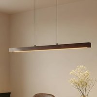Lucande LED hanging light Nihalo, walnut, 122 cm, dimmable, CCT