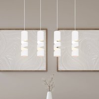 Trio Lighting Suspension Stream, blanc, longueur 80 cm 4 lampes métal GU10