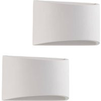 Lindby Wandleuchte Heiko, 20cm, 2er-Set, up/down, Gips, weiß