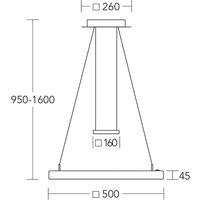 HerzBlut LED-hänglampa Leonora, trä, 50 cm, dimbar