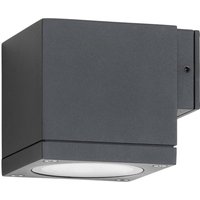 LCD Utomhusvägglampa 5161, svart, aluminium, glas, 1 x GU10