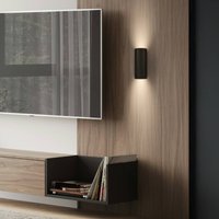 Briloner Ida wall light, black, plastic, Ø 8.5 cm, GU10