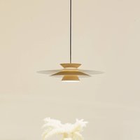 Lucande LED-pendellampa Livie, beige, aluminium, Ø 50 cm