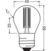 OSRAM LED-filamentlampa E27 2,2W 2700K 470lm