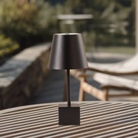 Lindby lampe de table LED rechargeable Janea CUBE, noir, métal