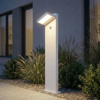 Lucande LED-väglampa Silvan, vit, 100 cm, sensor, IP54