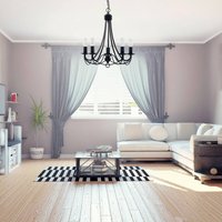 Searchlight Ljuskrona Maypole matt-svart, 5 lampor