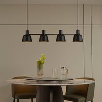 Lucande Servan hanging light, black, 4-bulb