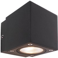 Deko-Light LED-utomhusvägglampa Cubodo Single Mini, aluminium, mörkgrå