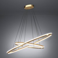 Stars of Light LED hanging light Bogado, gold, 120 cm, CCT dimmable