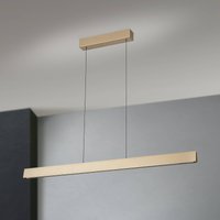 ORION LED hanging light Tara, gold-coloured, length 120 cm, aluminium/steel