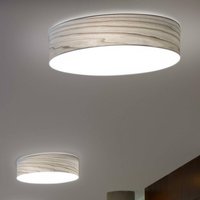 LZF LAMPS LZF Gea LED wall lamp, grey, Ø 42 cm, wood