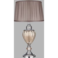 Searchlight Greyson table lamp with fabric lampshade in brown