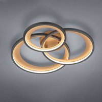 Trio Lighting LED-taklampa Granada, svart matt/guld