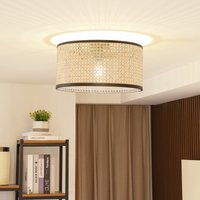 Lindby taklampa Yaelle, Ø 40 cm, rotting, svart, E27