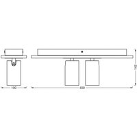 Spot de plafond OSRAM MERCURY, blanc, 2 spots GU10-LED 927 à intensité variable