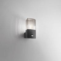 INTEC DARK outdoor wall lamp, anthracite/smoke grey, stainless steel, sensor