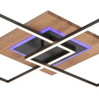 Elobra LED-taklampa Panama M Plus, ek/svart, längd 61 cm