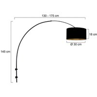 Steinhauer Vägglampa Sparkled Light svart/svart-guld Utsträckning 175