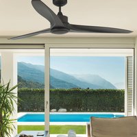 FARO BARCELONA Ventilateur de plafond LED Tonic, brun foncé