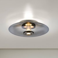 Plafonnier LED PURE Vitrum, gris, verre/aluminium, Ø 45 cm