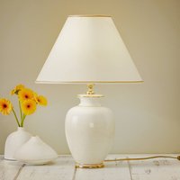 austrolux Giardino Craclee table lamp in white, Ø 40 cm