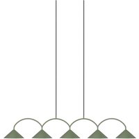 Globen Lighting hänglampa CURVE 5, grön, 5 lampor, 165 cm